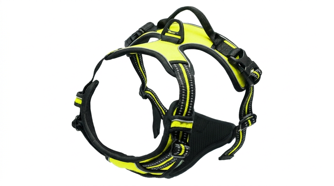Ensemble Harnais Laisse Collier Grand Chien Sécurité Réfléchissante