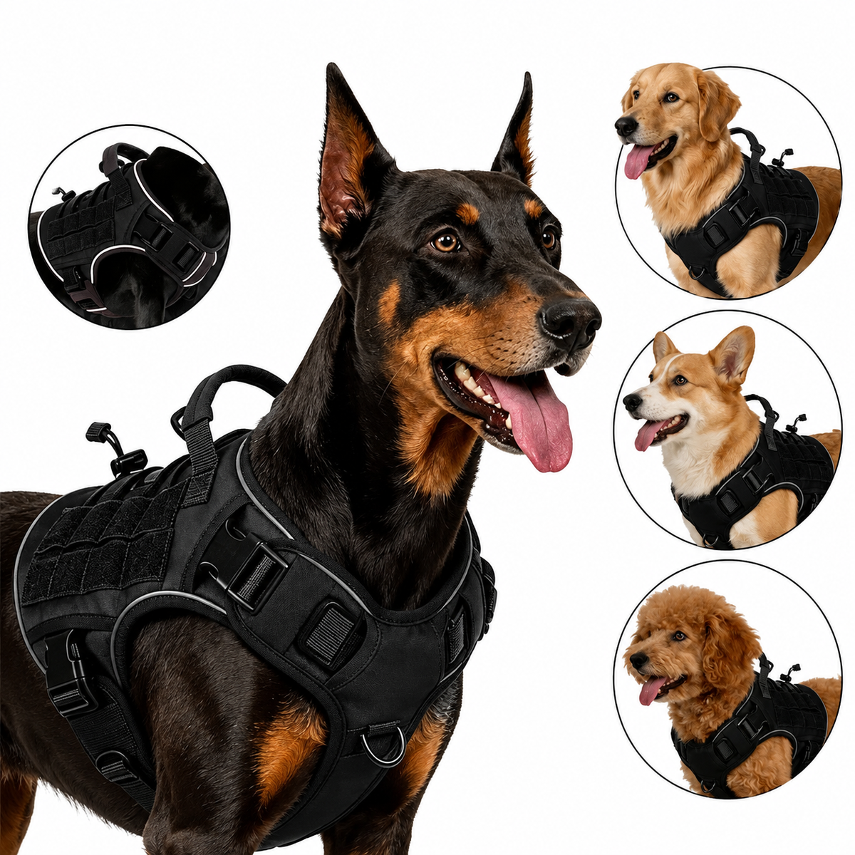 Harnais Tactique Chien Recherche & Sauvetage