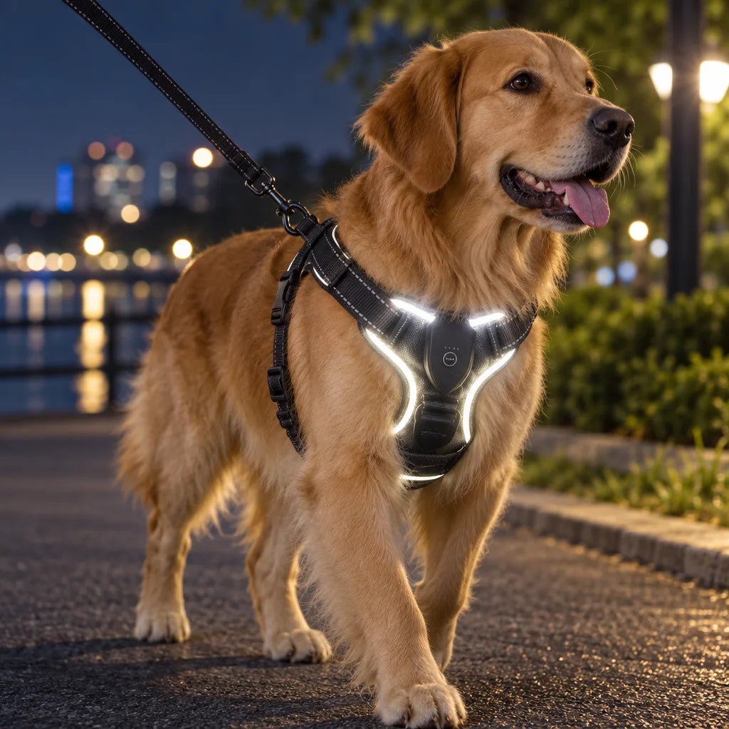 Harnais chien lumineux LED