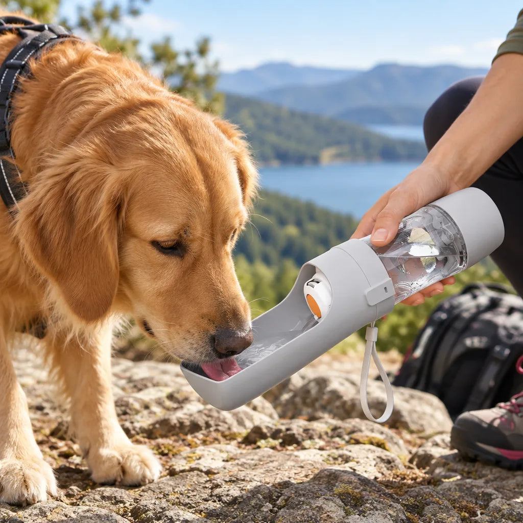 Gourde de promenade 500 ml pour chien et chat, accessoire Woouffy